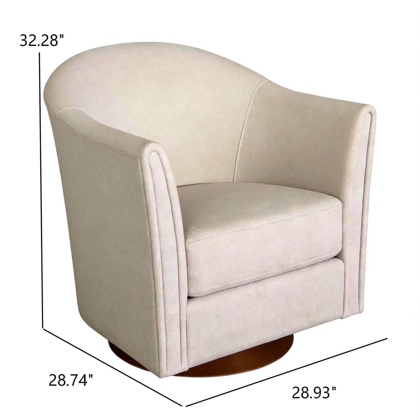 360 Degree Rotating Barrel Armchair For Living Room - Cream Beige Home Essentials