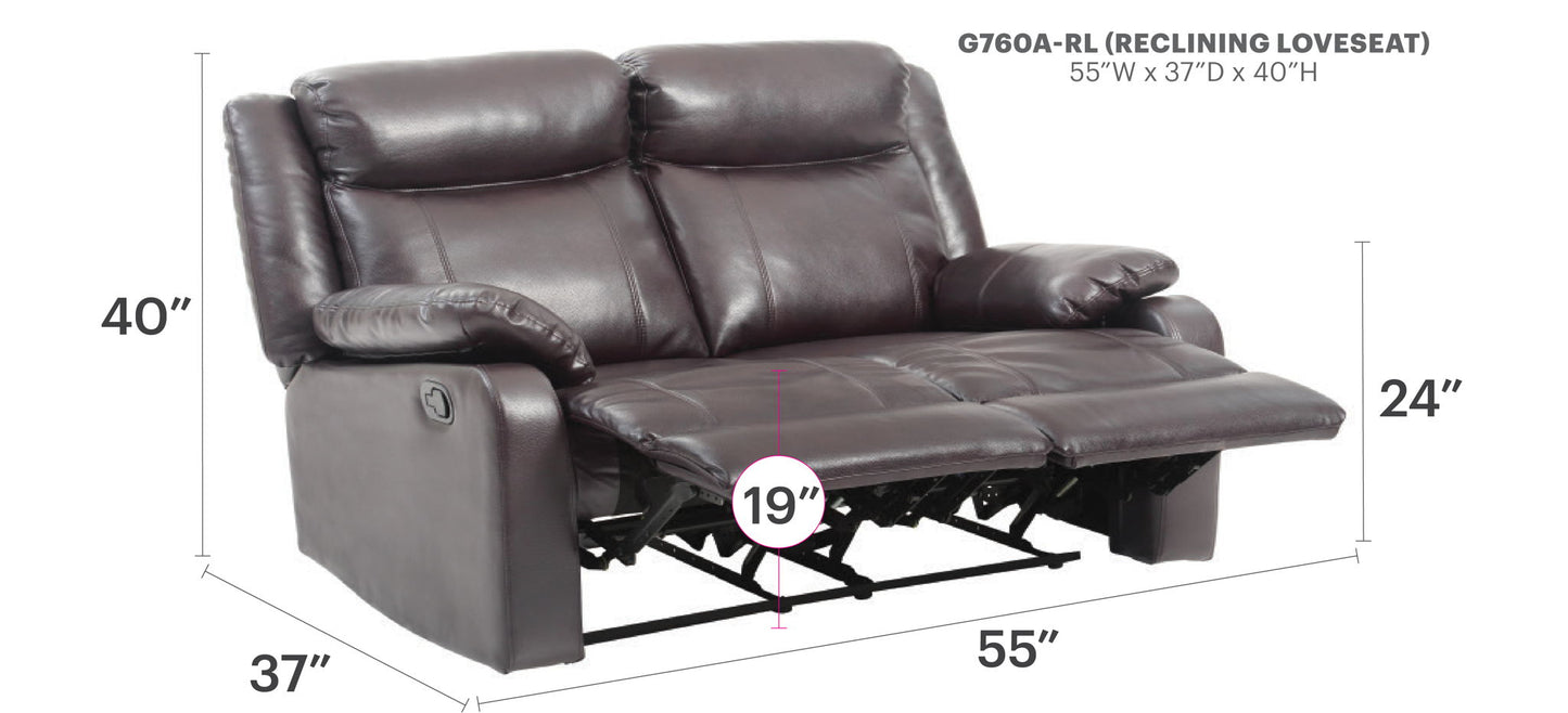 Stylish Reclining Loveseat For Two Glory Furniture