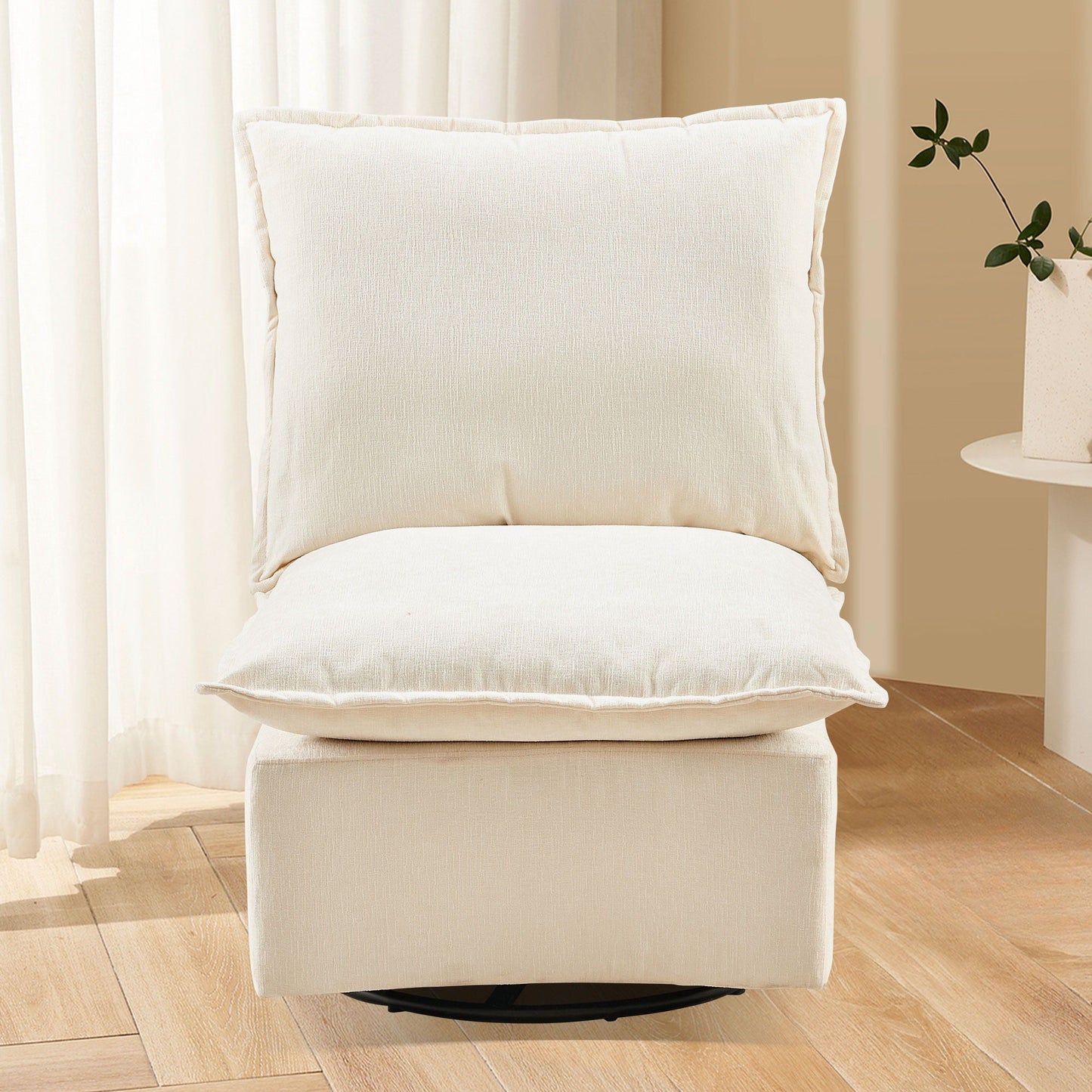 Detachable Chenille Single 360 Swivel Rocking Rocker, 360 Swivel Sofa Chair & Single Sofa Lounge, Comfortable Seating For Living Room & Bedroom Sofa 1 Piece Home Essentials