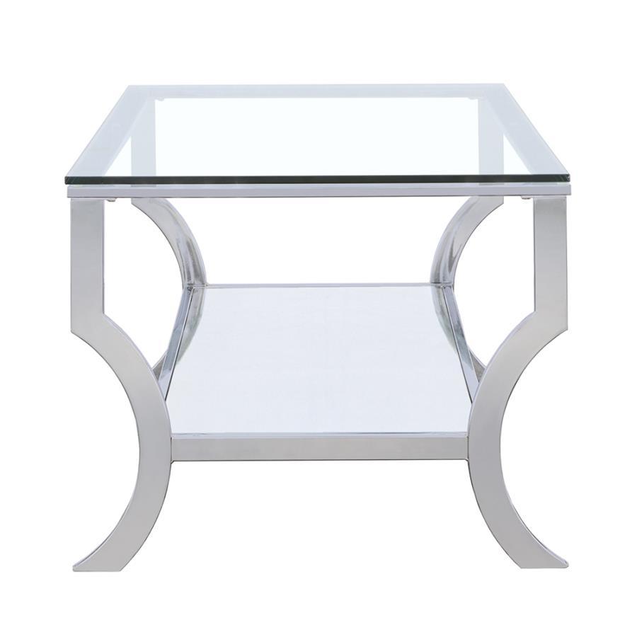 Saide - Rectangular Glass Top Table CoasterEssence