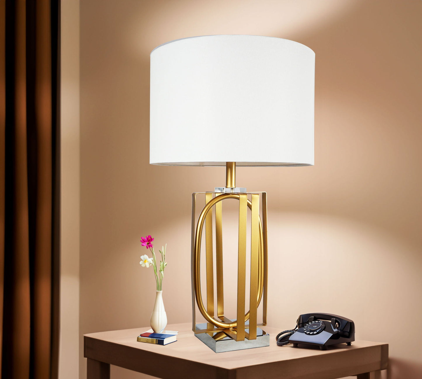 Table Lamp - Gold & White Crown Mark