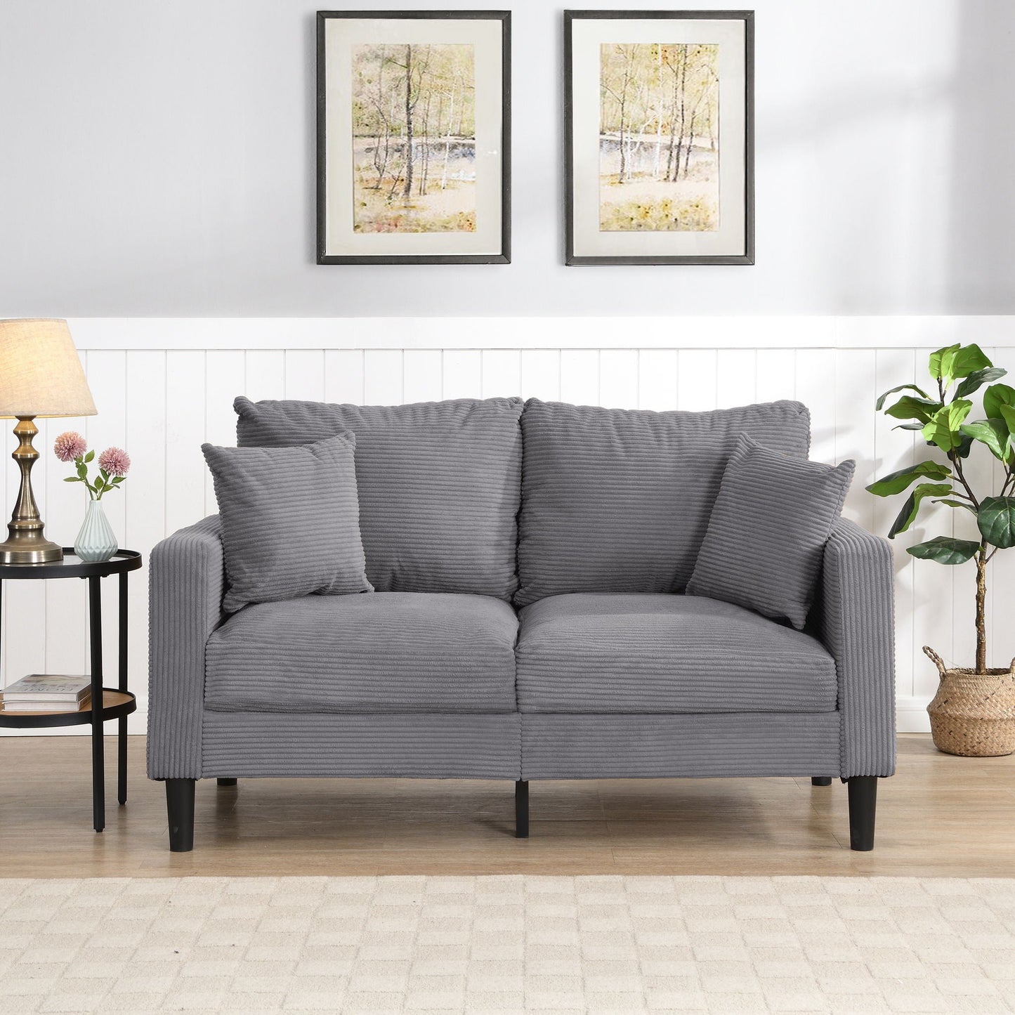 High Resilience Loveseat Sofa With Wooden Frame Home Essentials
