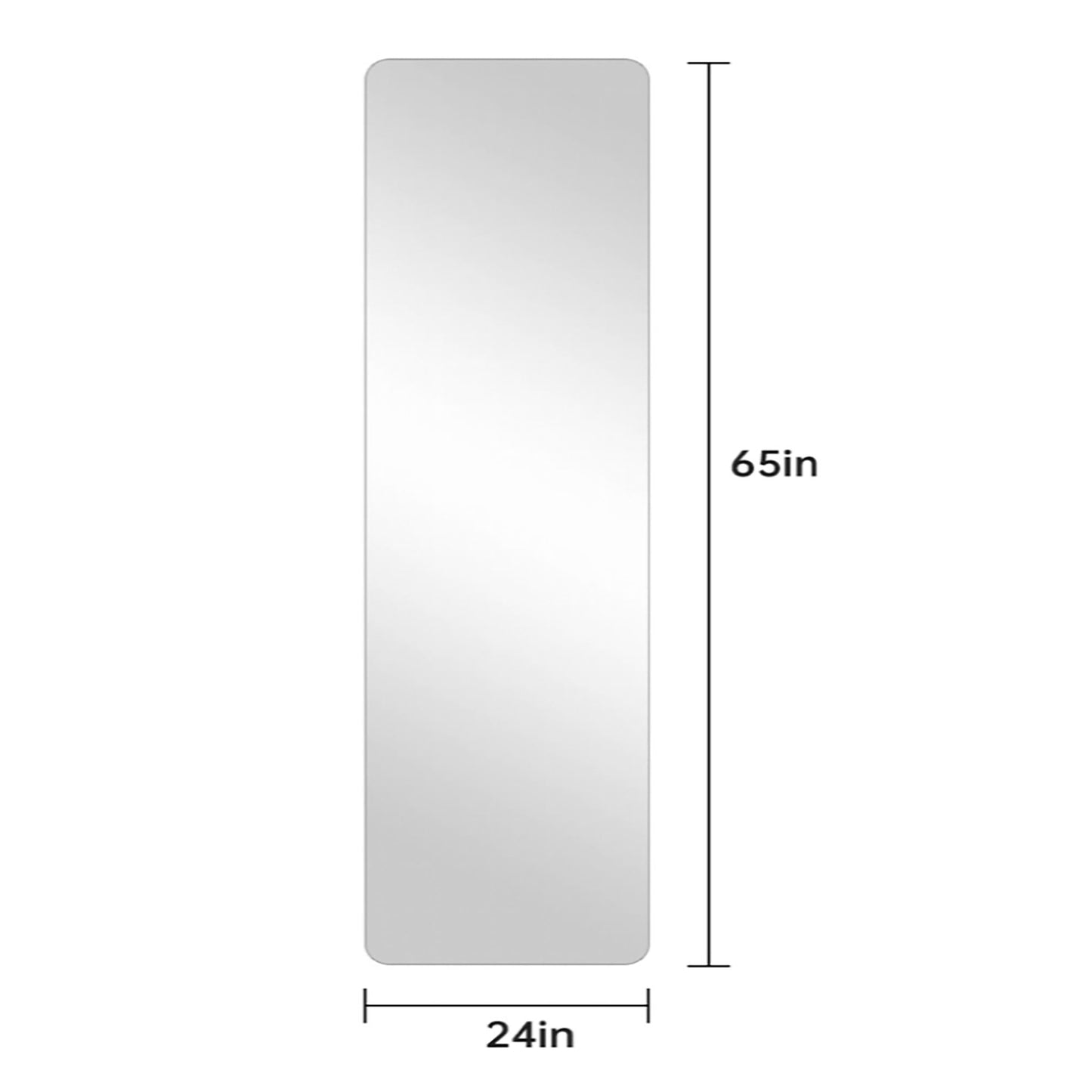 Full Body Round Corner Mirror For Living Room Bedroom Cloakroom High Quality 5Mm Explosion Proof Glass - Silver / Clear Daily Nest