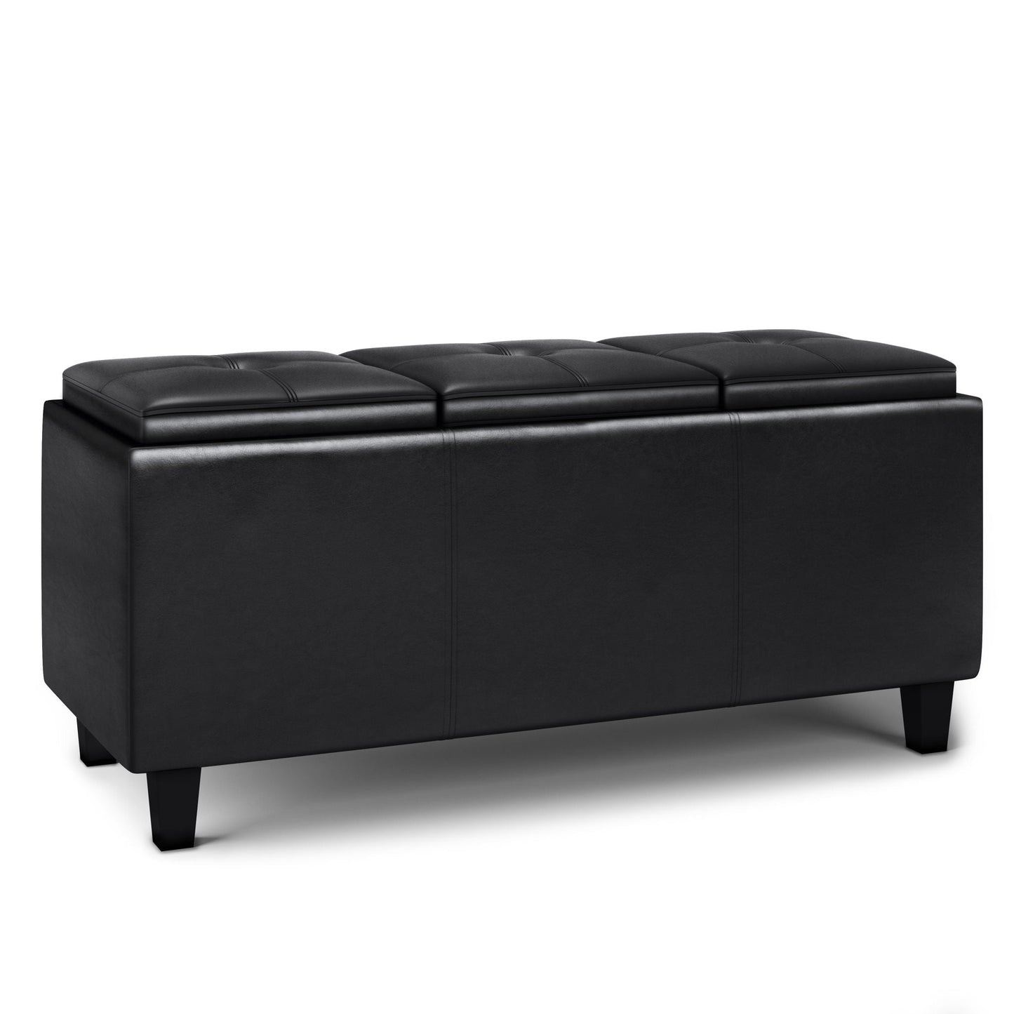 Avalon - Tray Storage Ottoman With Lift Up Lids - Midnight Black Simpli-Home