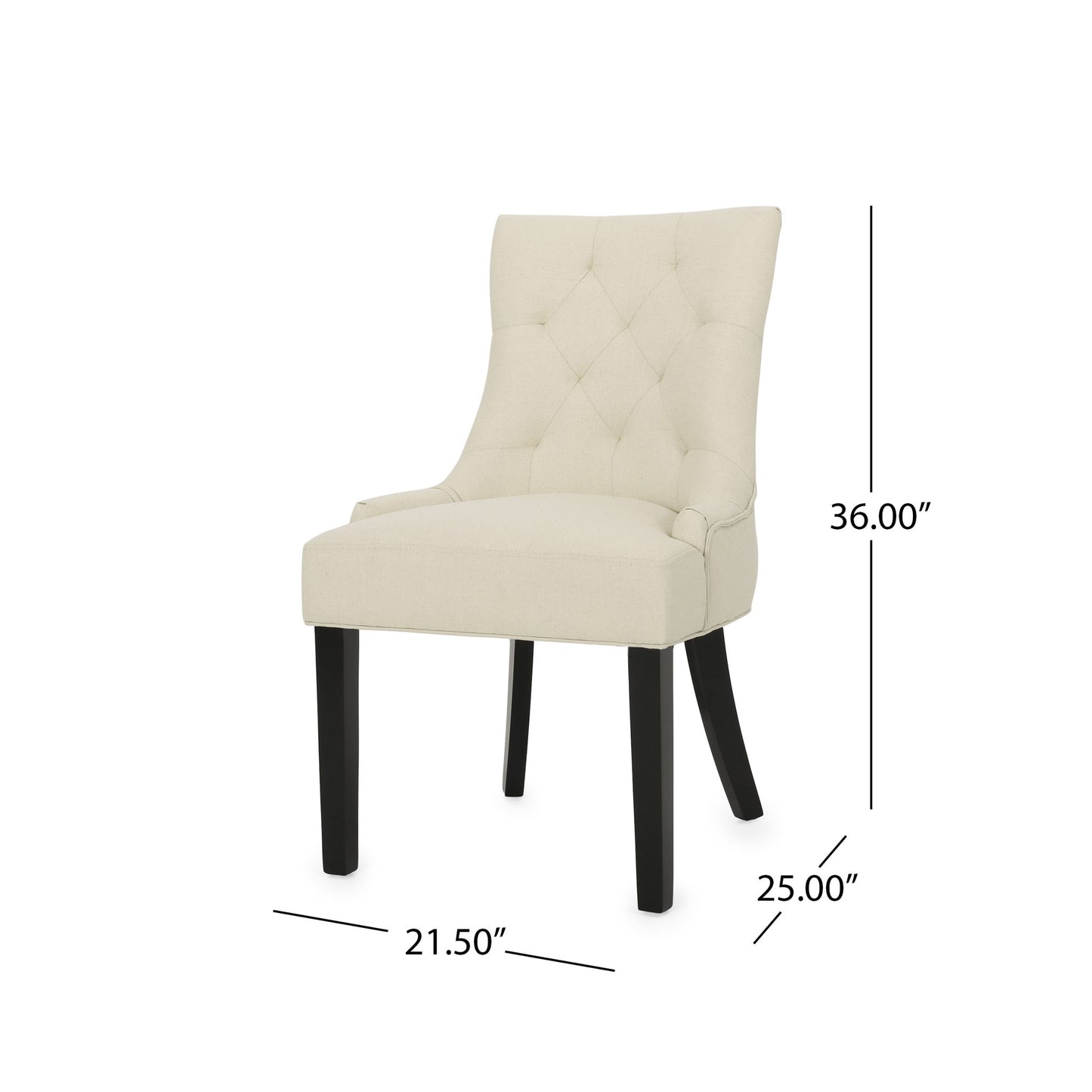 Cheney - Contemporary Dining Chair Tufted Upholstery (Set of 2) Noble House