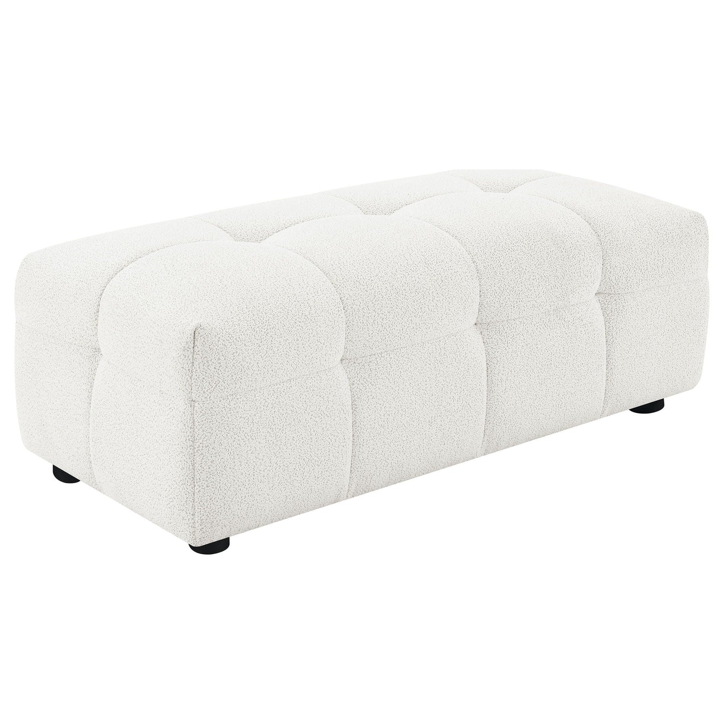 Everly - Boucle Upholstered Rectangular Ottoman - White Coaster Fine Furniture