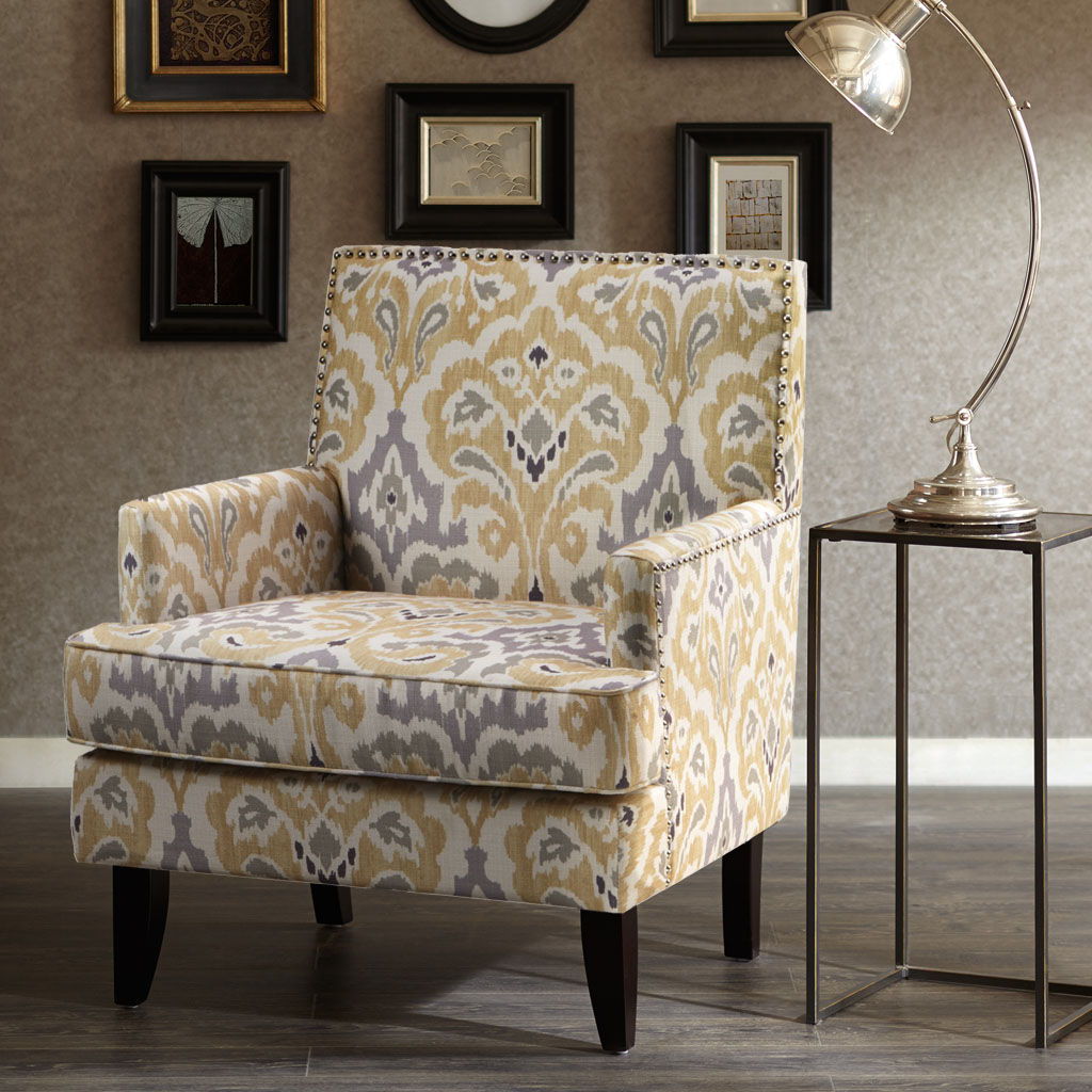 Colton - Track Arm Club Chair - Grey Multi Madison Park