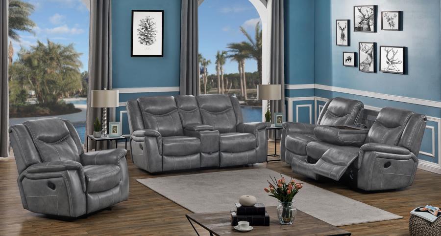 Conrad - Upholstered Padded Arm Motion Sofa Set CoasterEveryday