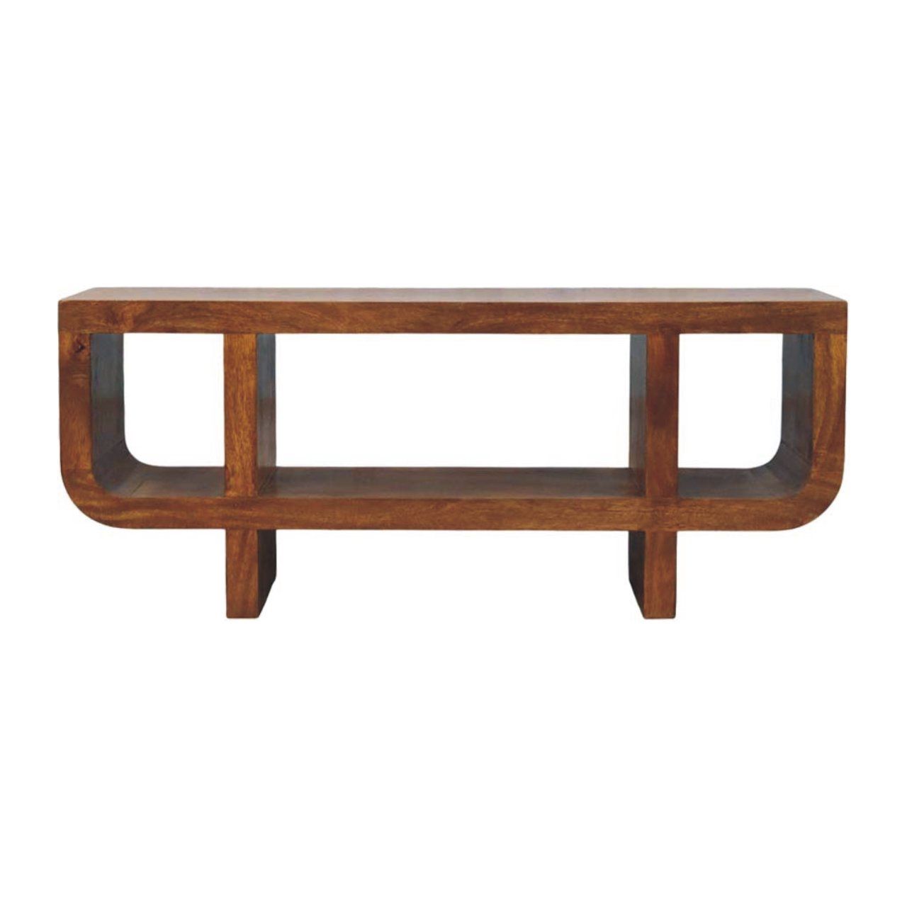 Orion - Curved Media Unit - Brown Artisan Furniture