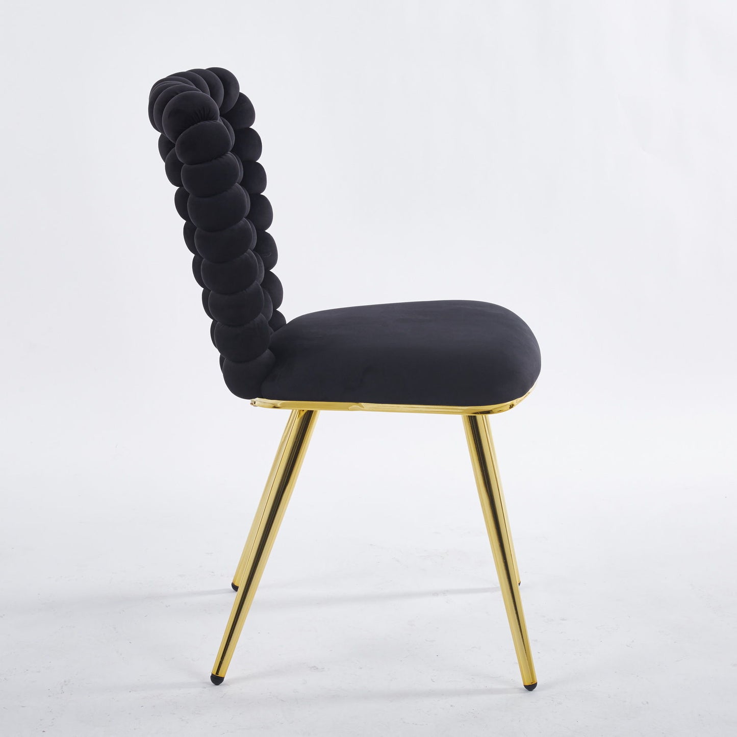 Modern Chair With Iron Tube Legs, Soft Cushions And Comfortable Backrest, Suitable For Dining Room, Living Room, Cafe, Hairball Back Home Essentials