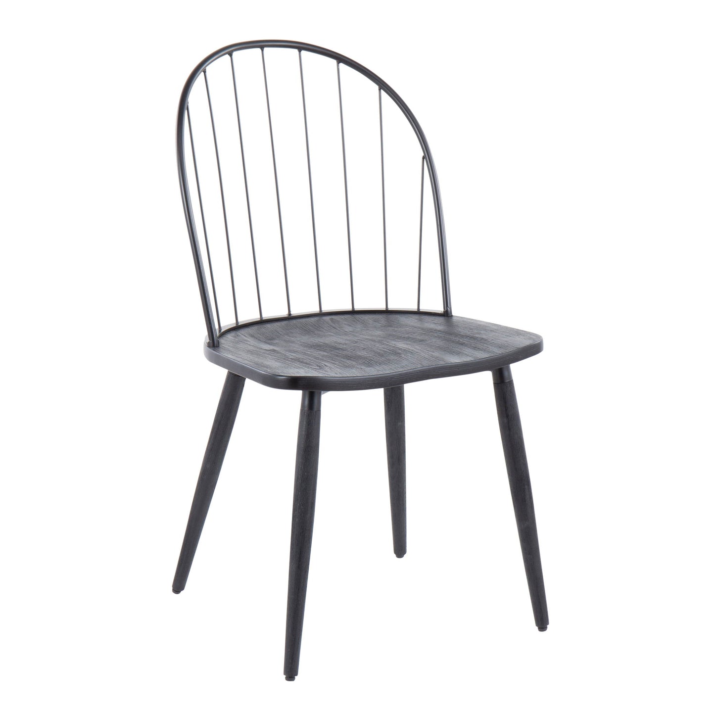 Riley - Industrial High Back Armless Chair (Set of 2) - Black Lumi Source