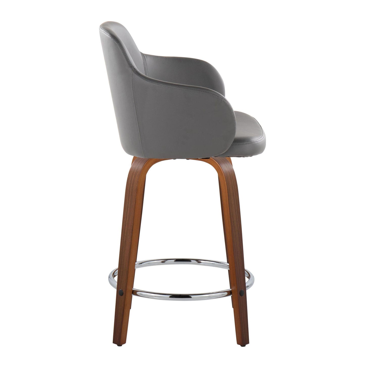 Boyne - Contemporary Fixed Height Counter Stool With Swivel With Round Footrest (Set of 2) Lumi Source