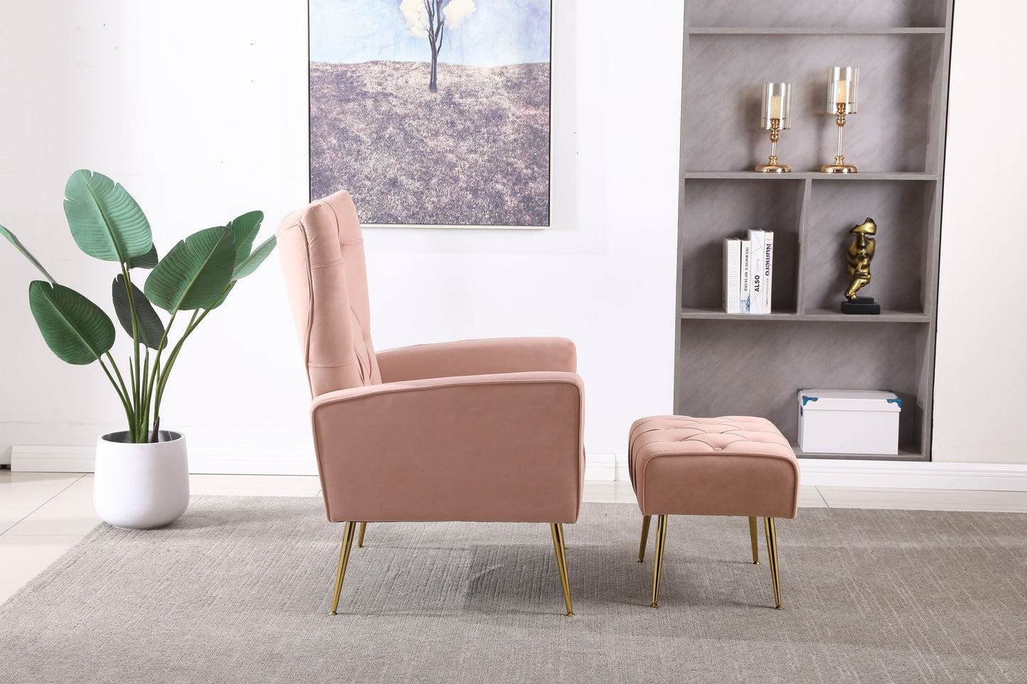 Accent Chair With Ottoman, Comfy Armchair For Living Room Home Essentials