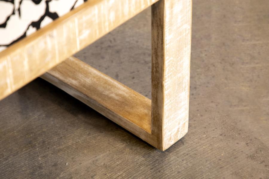 Aiden - Fabric Upholstered Accent Bench - Distressed White CoasterEveryday