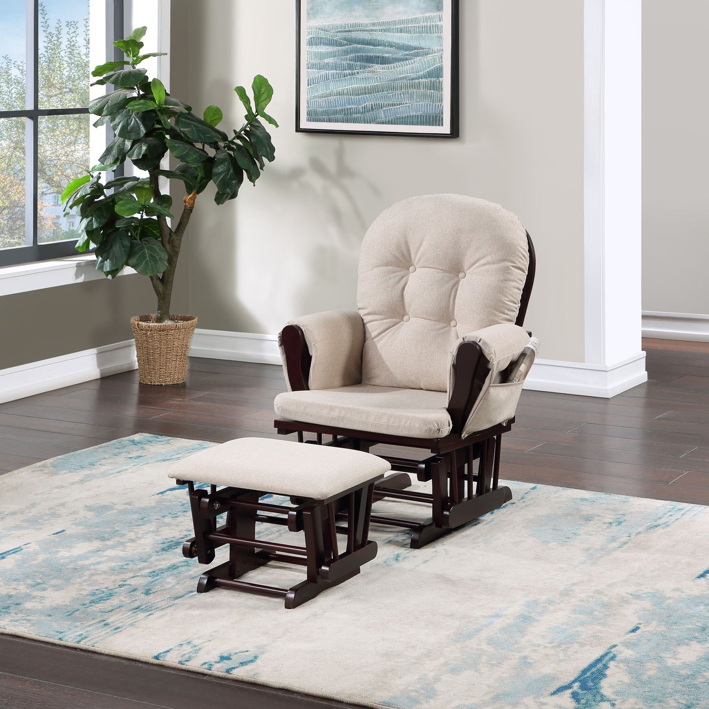 Mason - Glider And Ottoman Gray Wood Suite Bebe