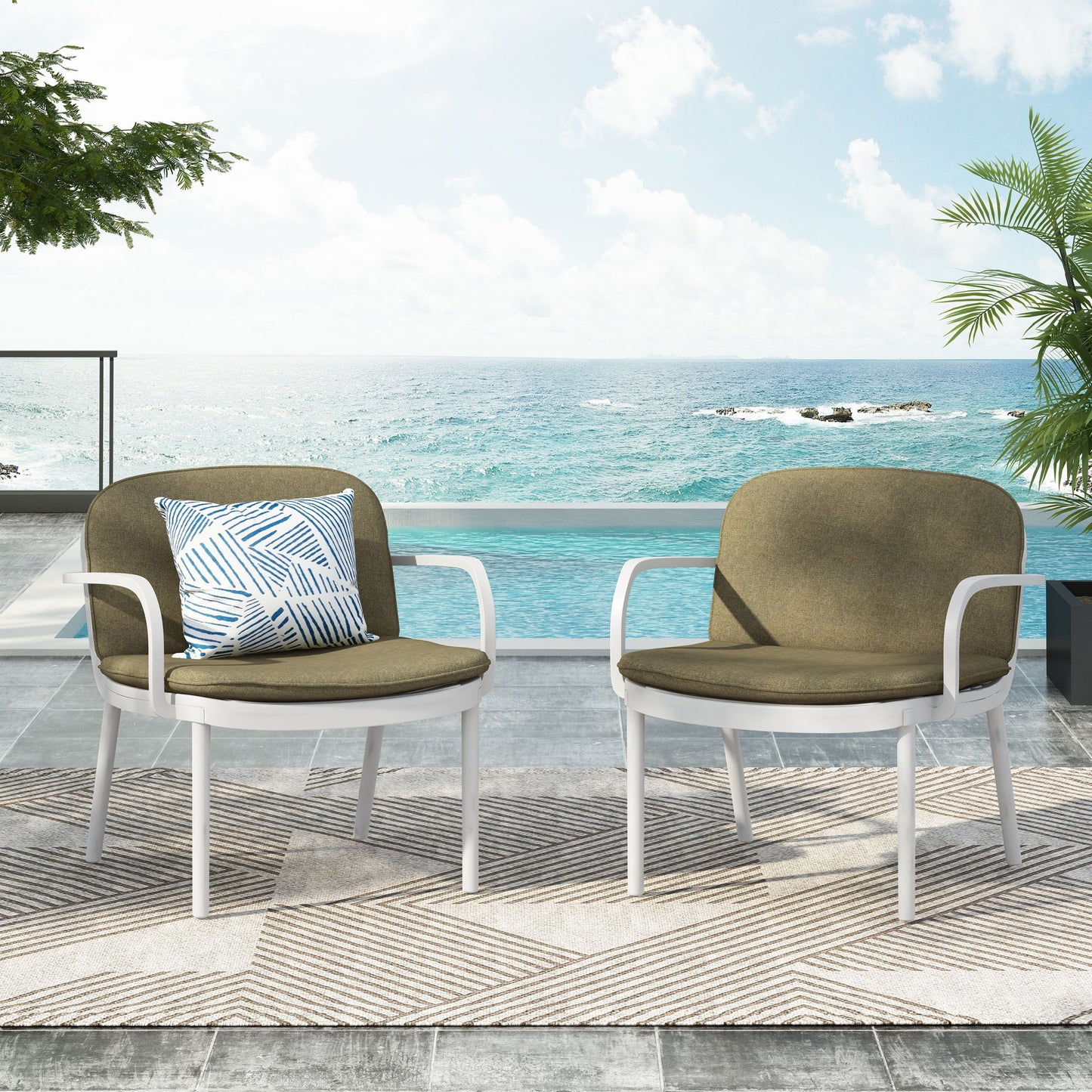 Luna - Outdoor Club Chair (Set of 2) Noble House