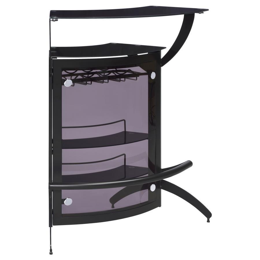 Dallas - 2-Shelf Curved Freestanding Home Bar Cabinet CoasterEssence