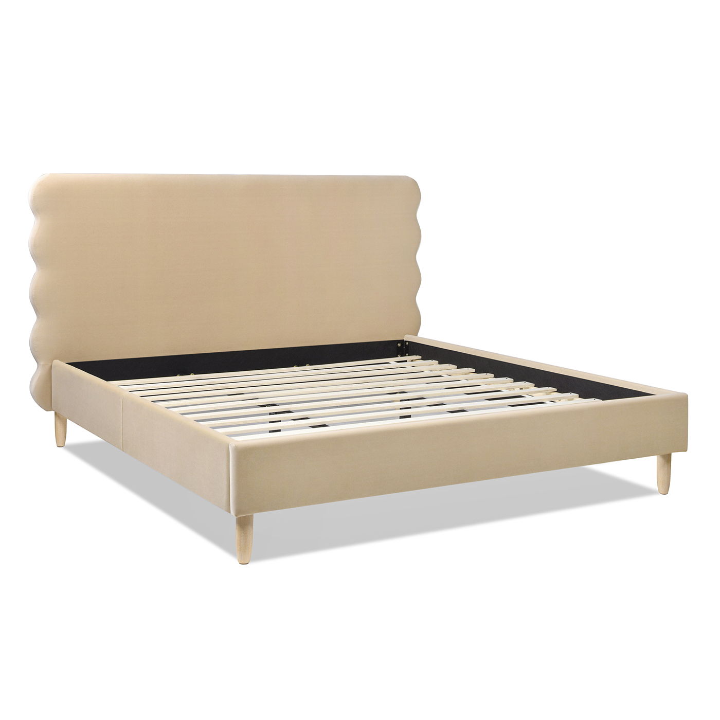 Stockholm - Modern Wavy Headboard Platform Bed Jennifer Taylor Home