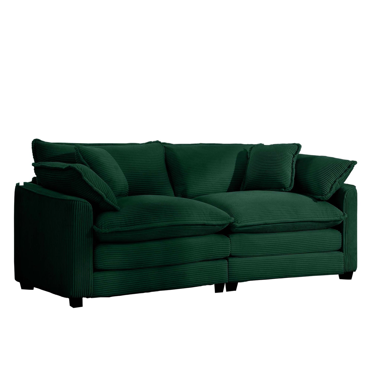 Modern 2 Seater With 4 Pillows, Upholstered Deep Seating Loveseat Home Essentials
