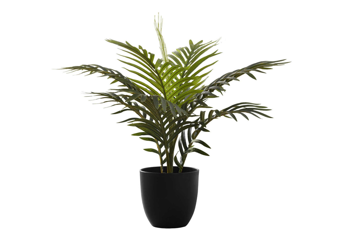 20" Tall, Artificial Plant, Palm, Indoor, Faux, Fake, Table, Greenery, Potted, Real Touch, Decorative - Green / Black 8th Street