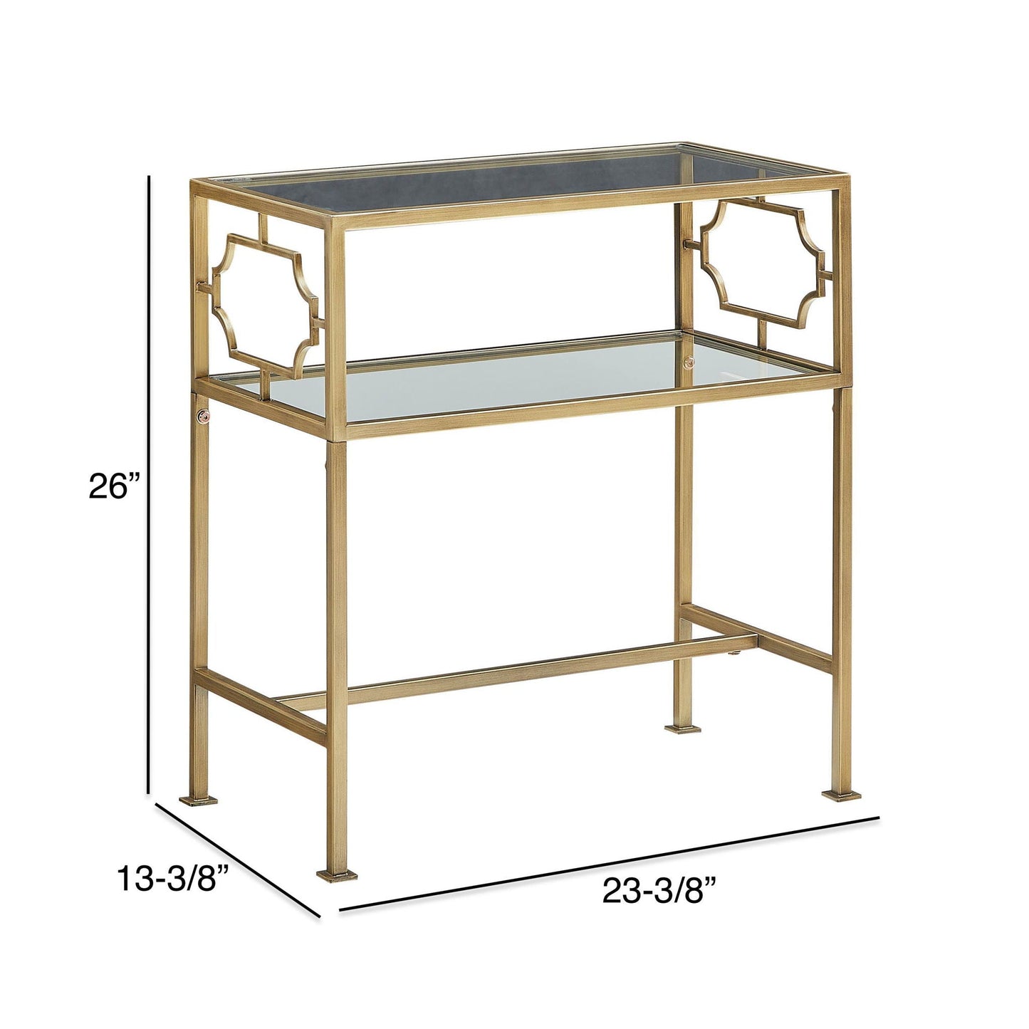 Grifton - Rectangular Glass Accent Table - Antique Gold Home Essentials