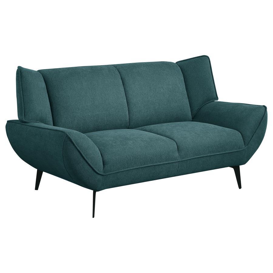 Acton - Upholstered Flared Arm Loveseat - Teal Blue Coaster Fine Furniture