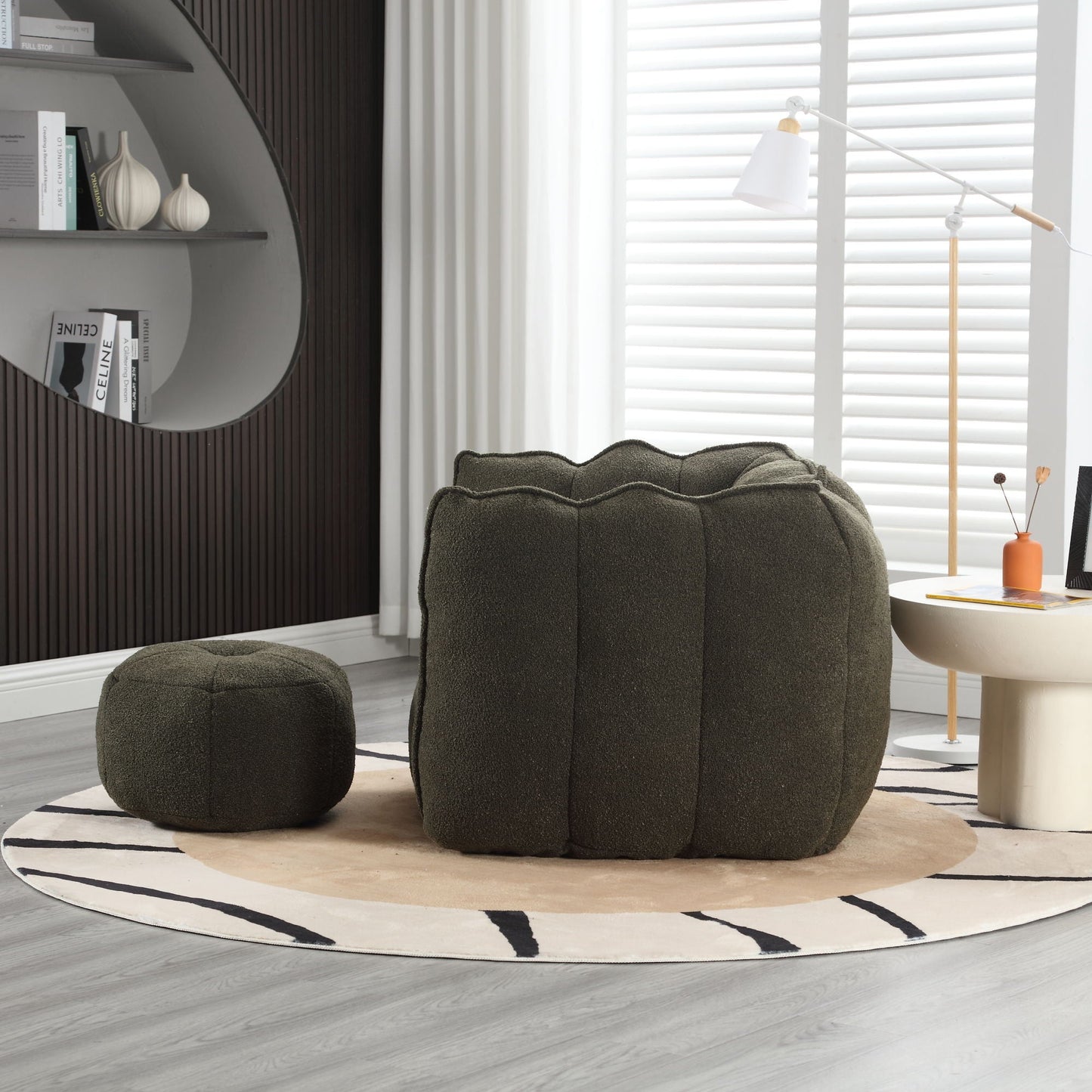 Soft Chenille Bean Bag Chair With High Resilient Foam Home Essentials