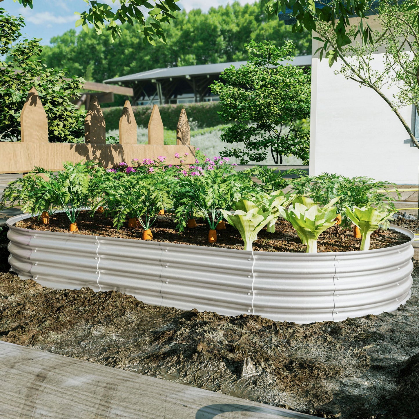 Heavy Duty Galvanized Raised Garden Bed Kit For Vegetables, Flowers & Herbs Daily Nest
