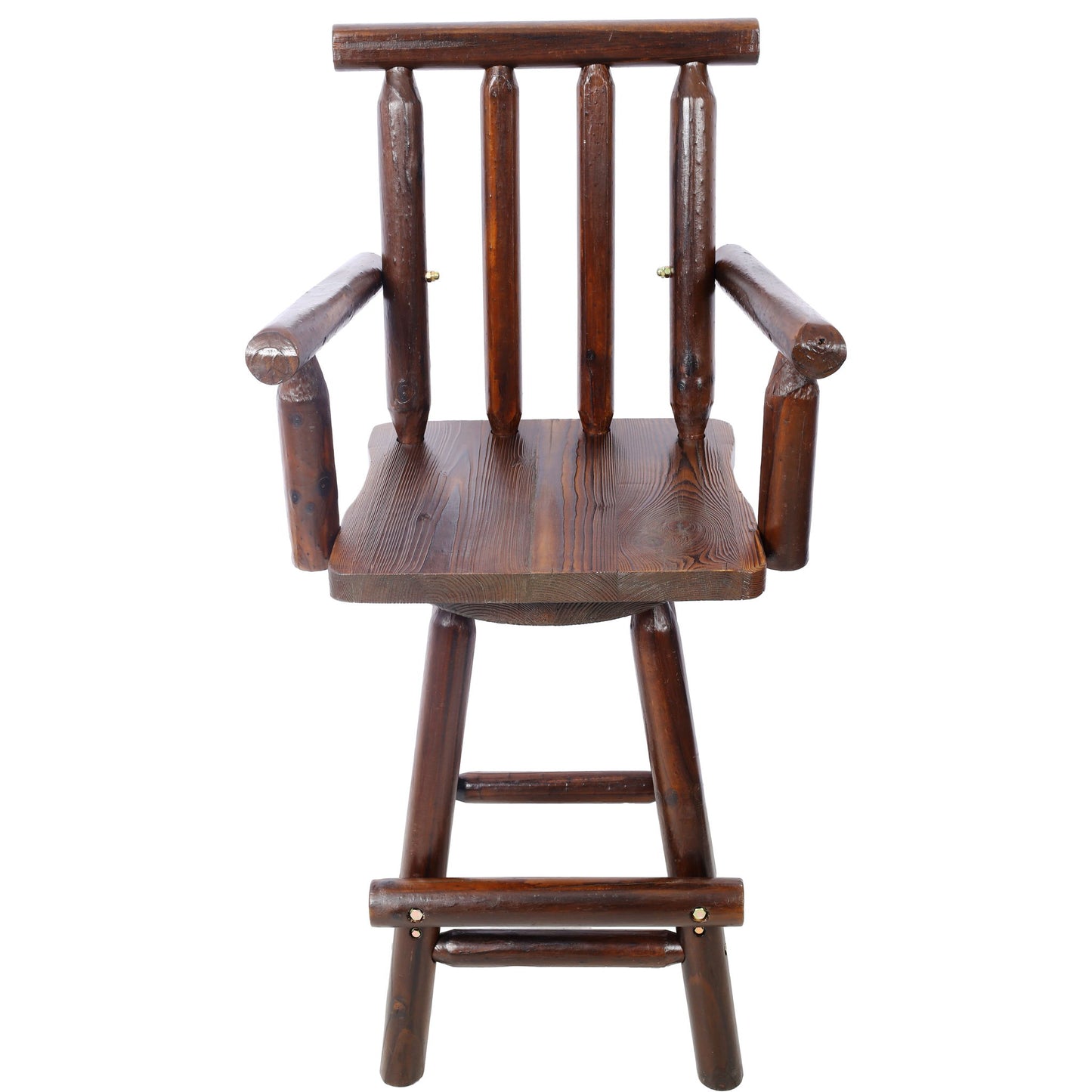 Rustic Bar Stool, Fir Wood Construction, Wide Armrest Home Essentials