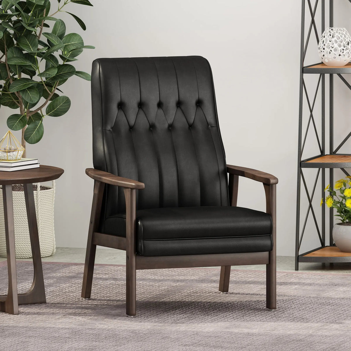 Mid Century Modern Upholstered Accent Chair Noble House