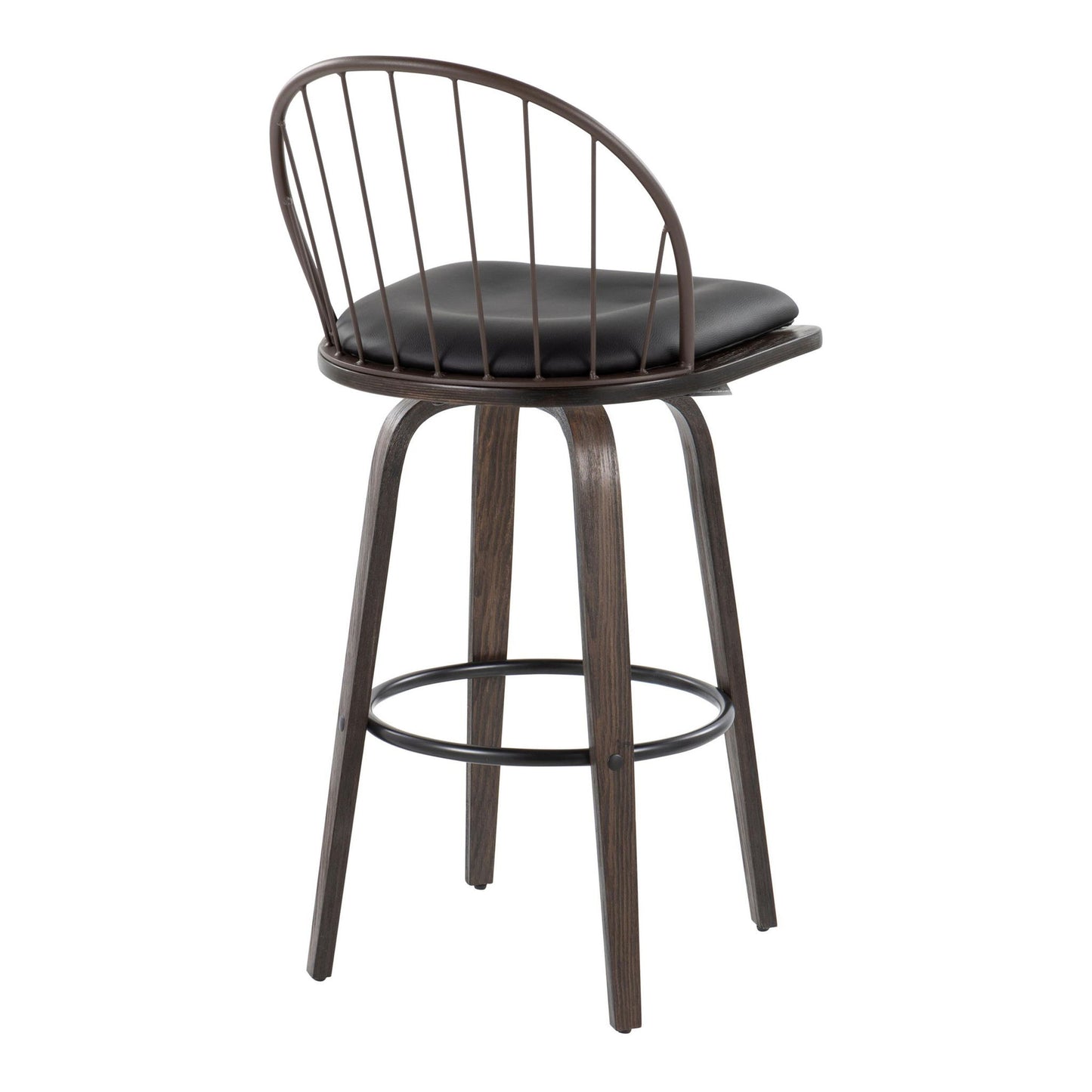 Riley - Industrial / Urban Fixed Height Barstool With Swivel With Removable Cushion (Set of 2) Lumi Source