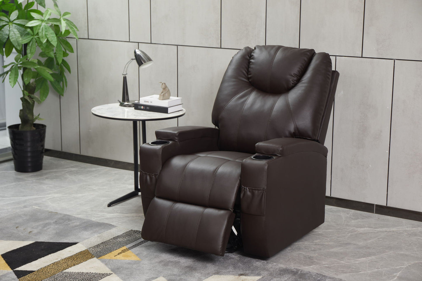 Modern Recliner Chair With Cup Holders, Remote Control Home Essentials