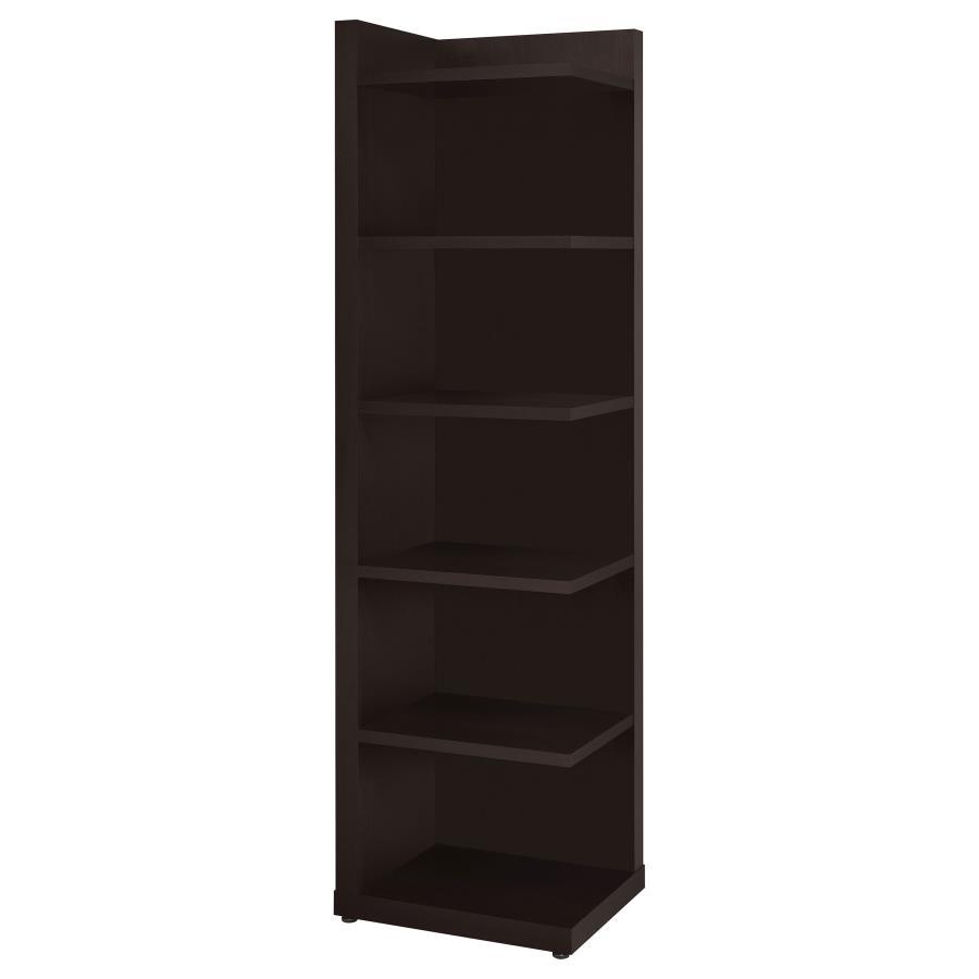 Alder - 6-Shelf Corner Bookcase - Cappuccino CoasterEveryday