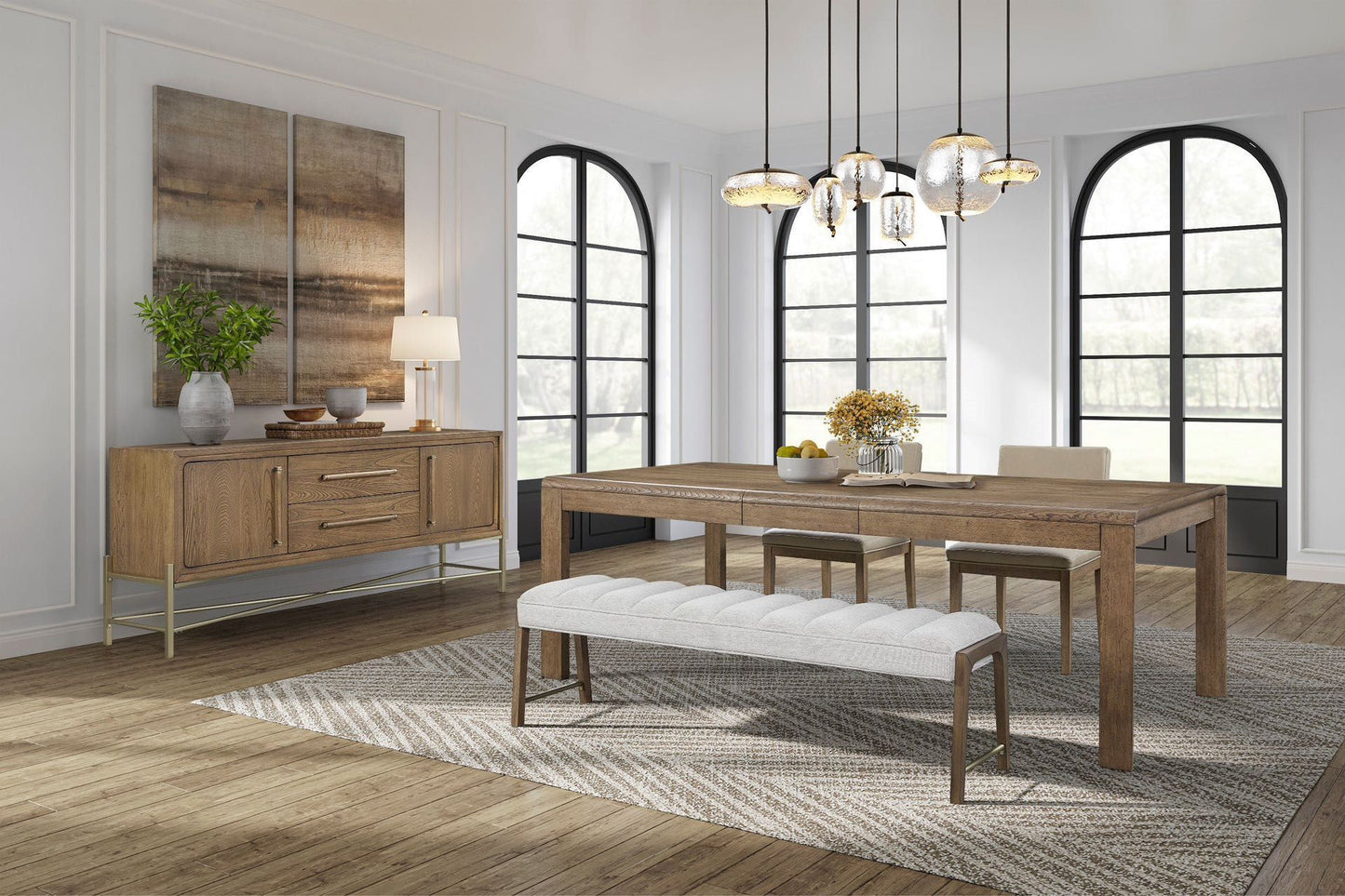 Dining Table With Leaf - Light Brown Bernards Furniture
