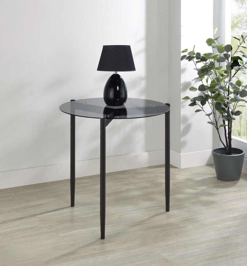 Rosalie - Round Smoked Glass Top Table CoasterEveryday