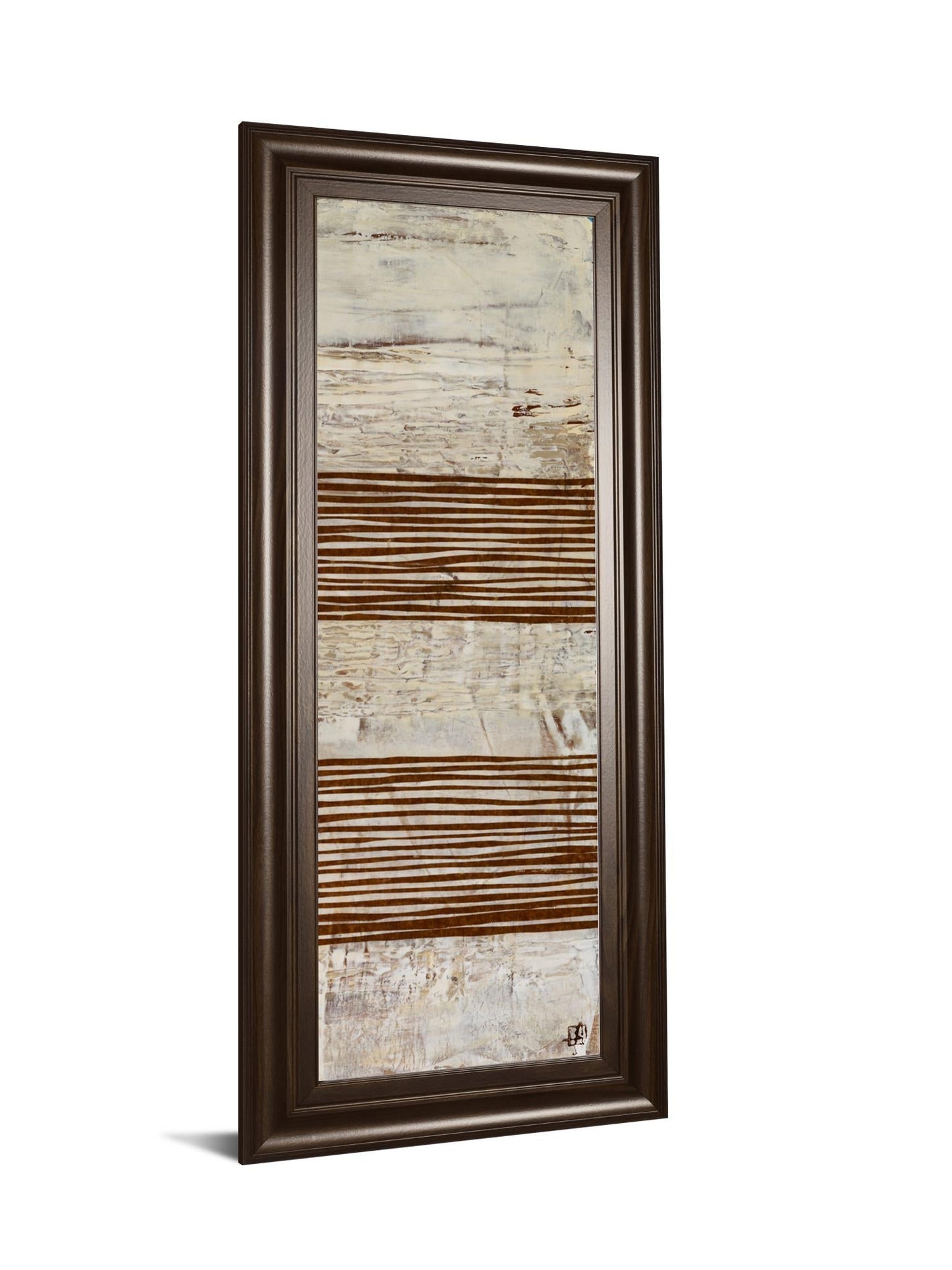 White Stripes Il By Natalie Avondet - Framed Print Wall Art - Dark Brown - Snoozhouse