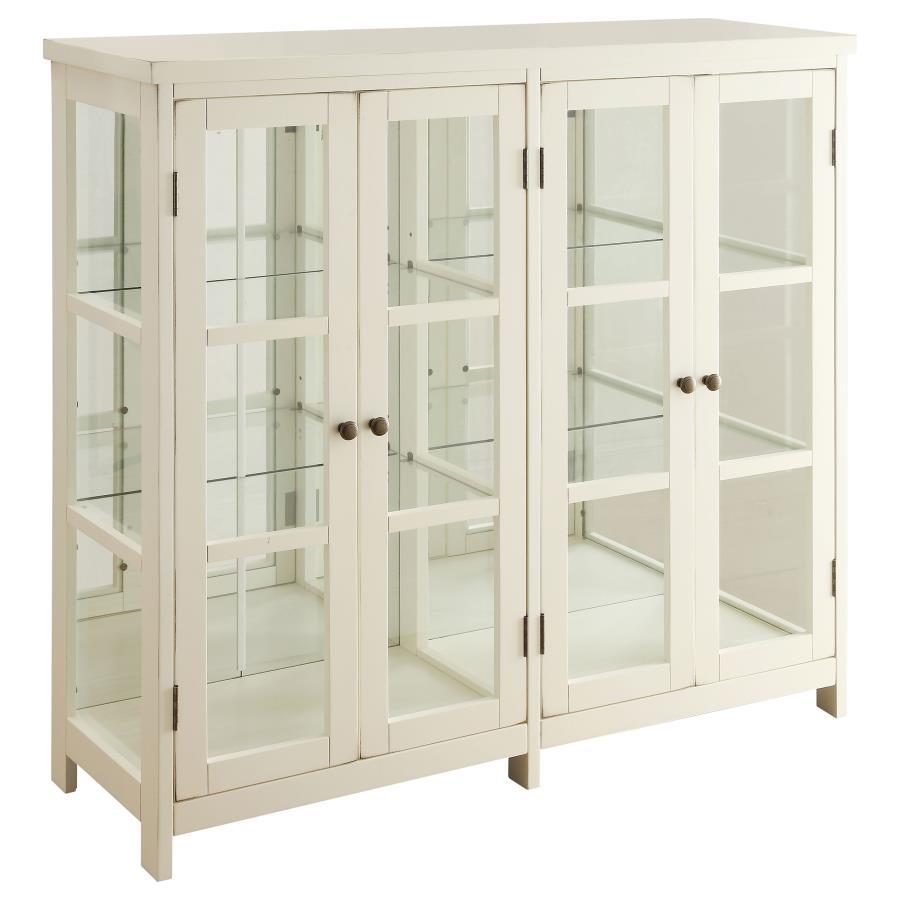 Sable - 4 Door Wood Accent Storage Display Cabinet - Off White CoasterEssence