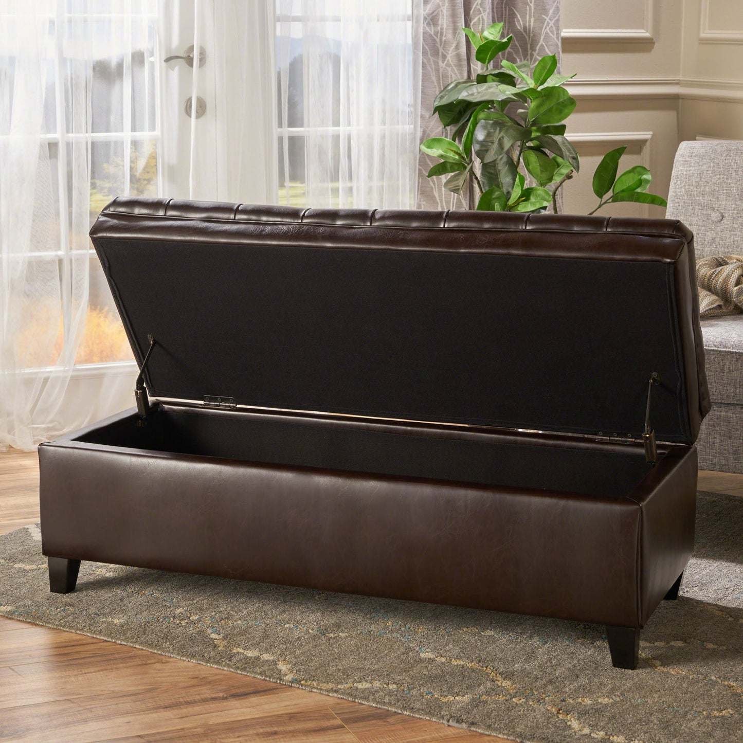 Juliana - Storage Ottoman With Birch Legs - Snoozhouse