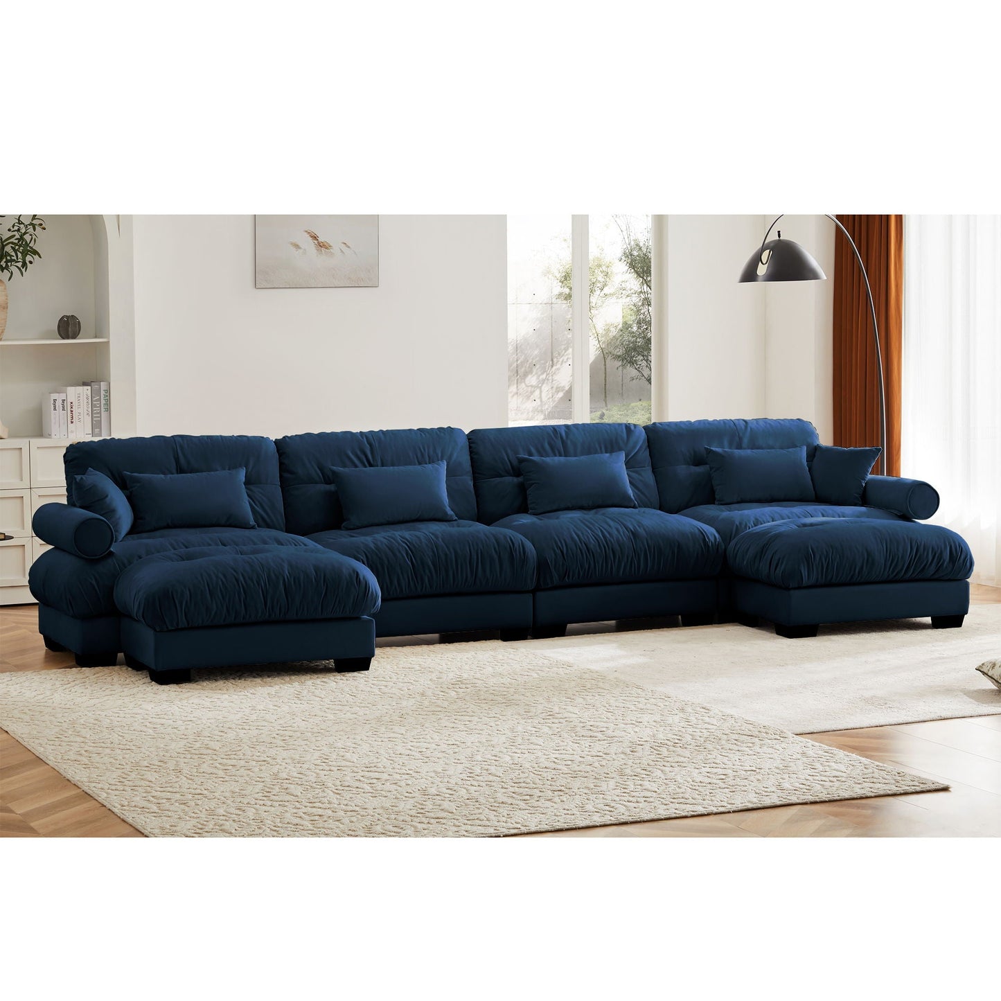 Super Comfort Oversized Modular Sectional Sofa With Movable Ottoman - Snoozhouse