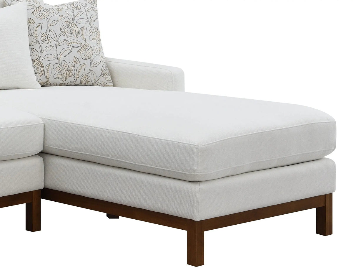 Valiant - Chenille Sectional Sofa With 4 Pillows - Ivory Acme