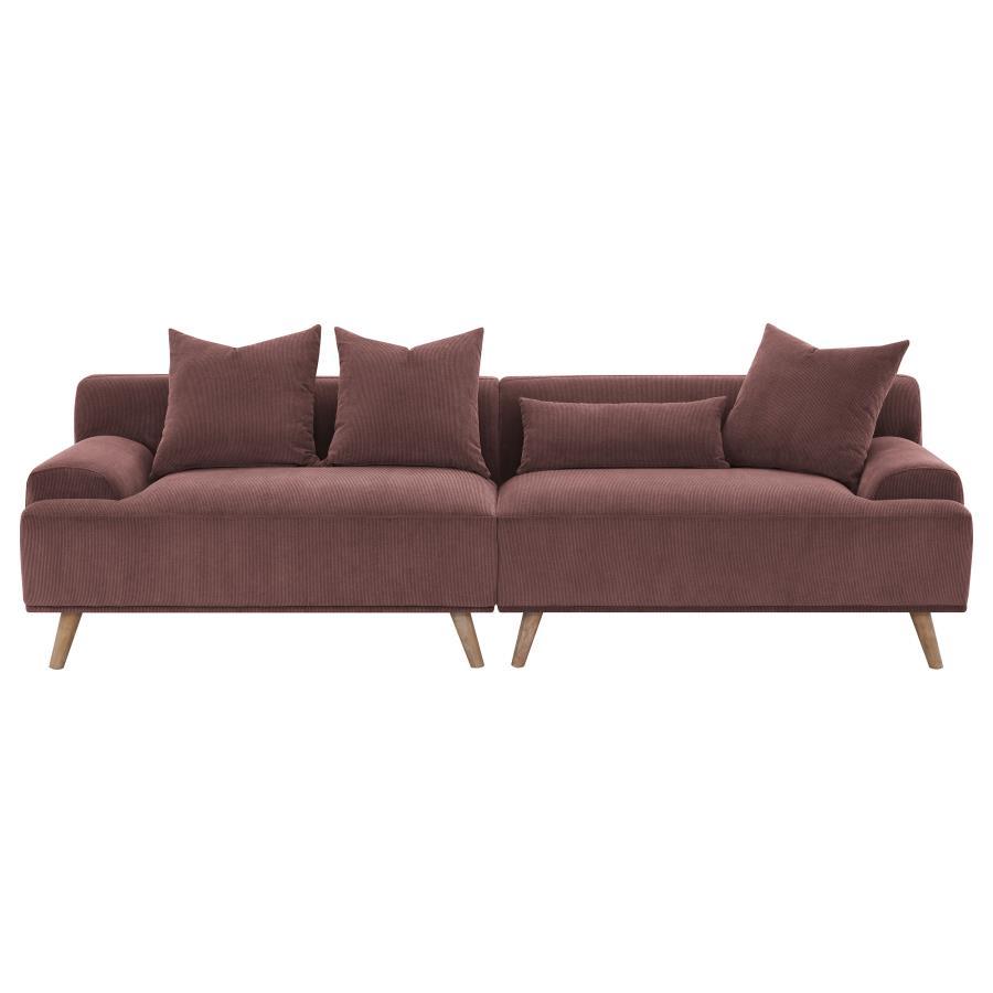 Elizabeth - Corduroy Upholstered Extra Long Sofa - Wine Red Coaster Fine Furniture