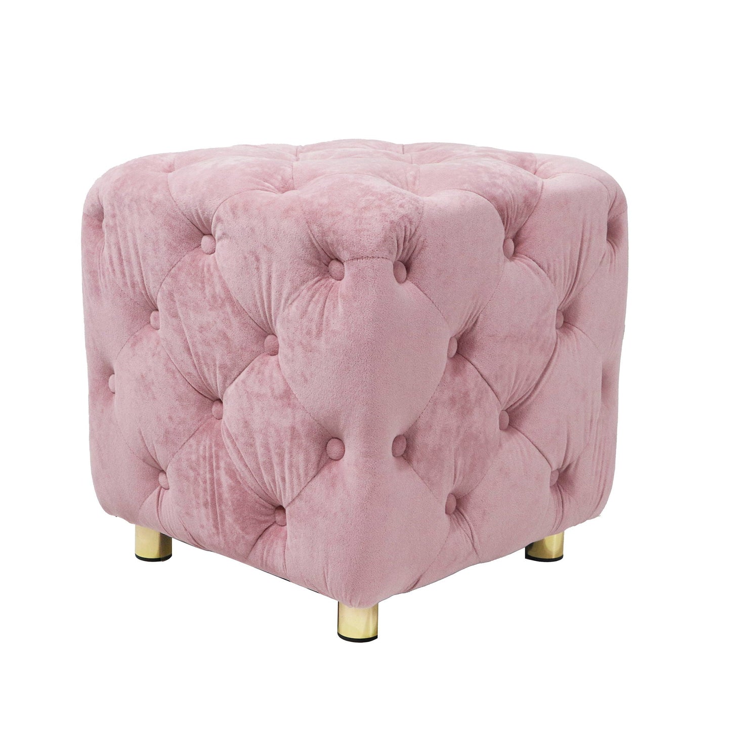 Modern Velvet Upholstered Ottoman, Exquisite Small End Table, Soft Foot Stool, Dressing Makeup Chair, Comfortable Seat For Living Room, Bedroom, Entrance Home Essentials