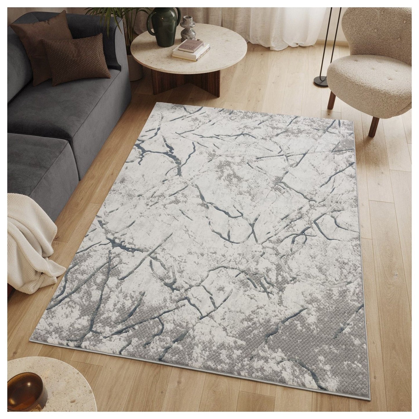 Geometrix - Contemporary Area Rug With Geometric 3D Effect Icona Home Decor