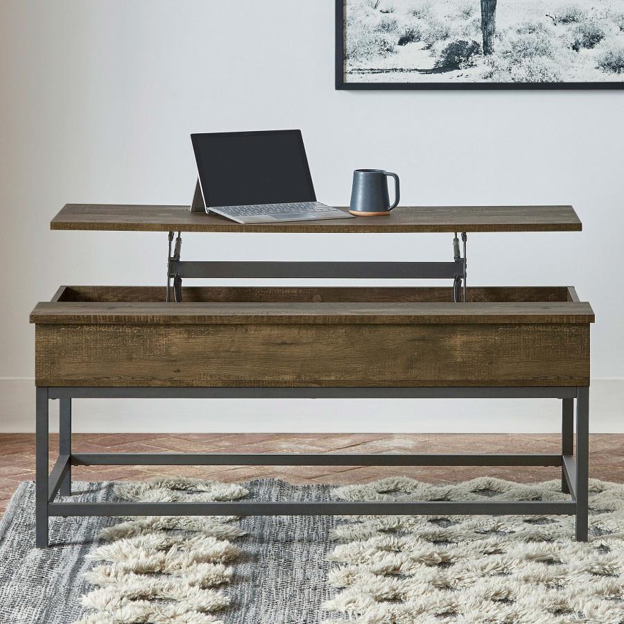 Byers - Engineered Wood Lift Top Coffee Table - Brown Oak CoasterEssence