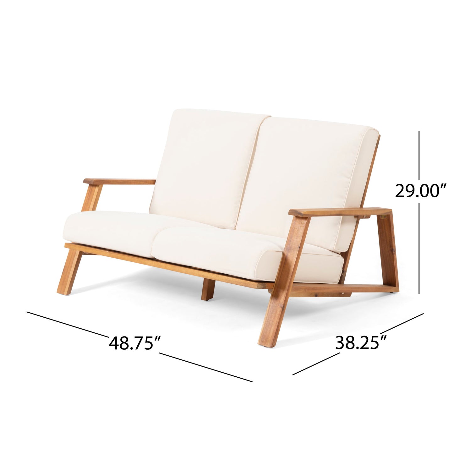 Paloma - Contemporary Loveseat And Coffee Table Set With Weather Resistant Cushions Noble House