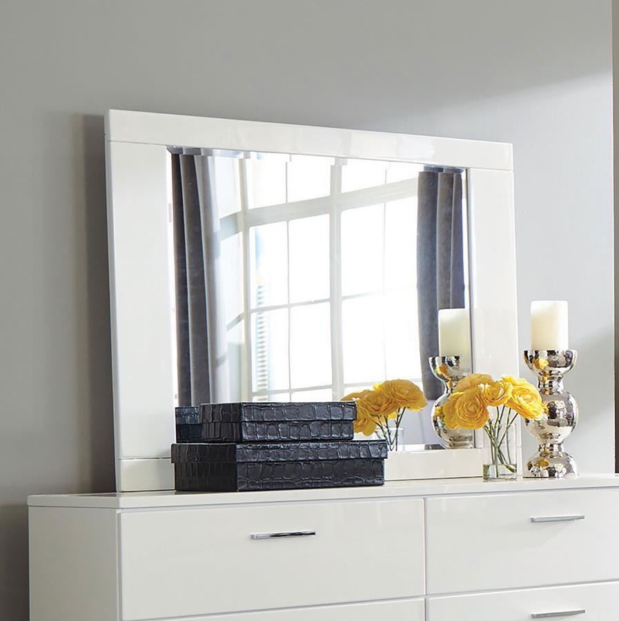 Felicity - Dresser Mirror - White High Gloss CoasterEssence