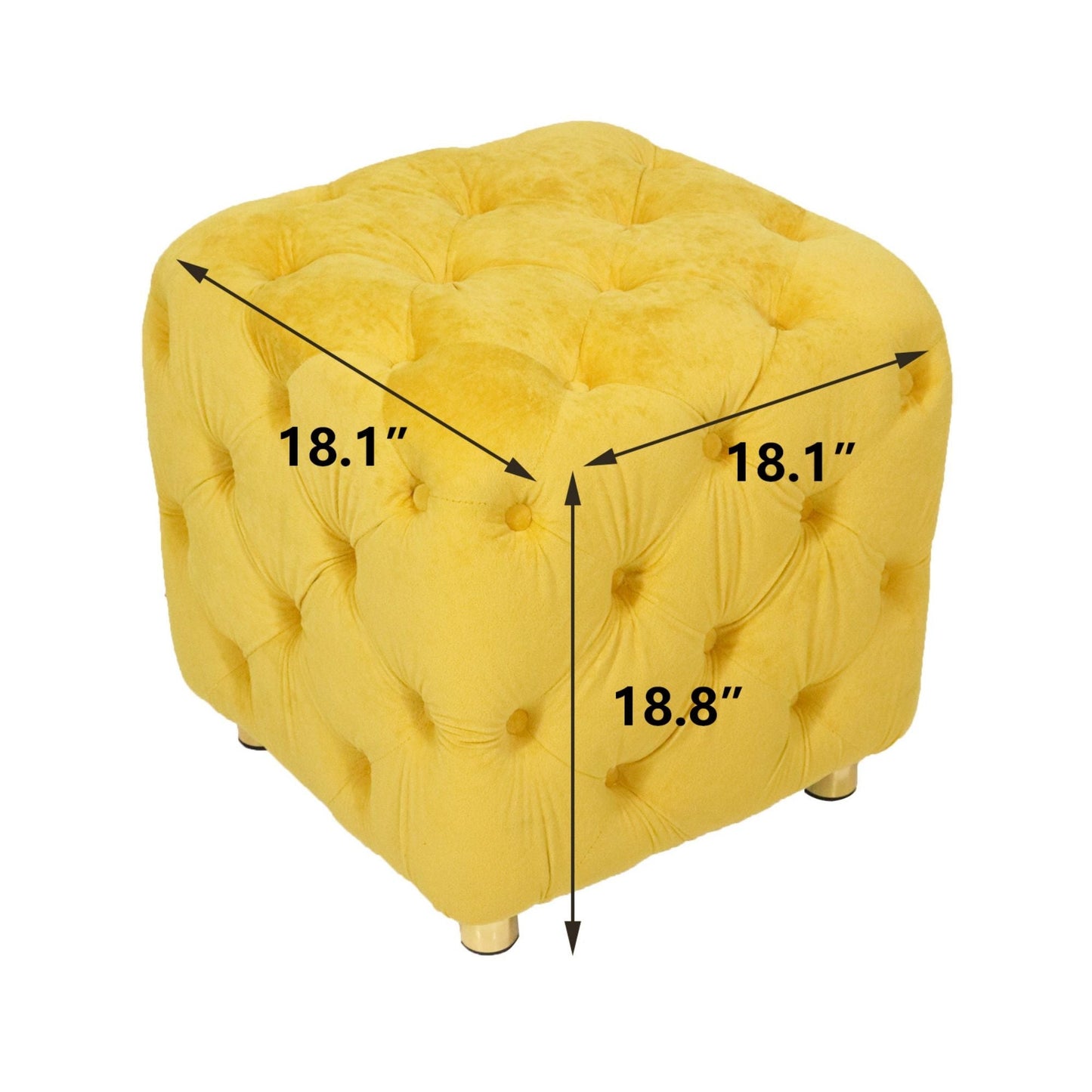 Modern Velvet Upholstered Ottoman, Exquisite Small End Table, Soft Foot Stool, Dressing Makeup Chair, Comfortable Seat For Living Room, Bedroom, Entrance Home Essentials