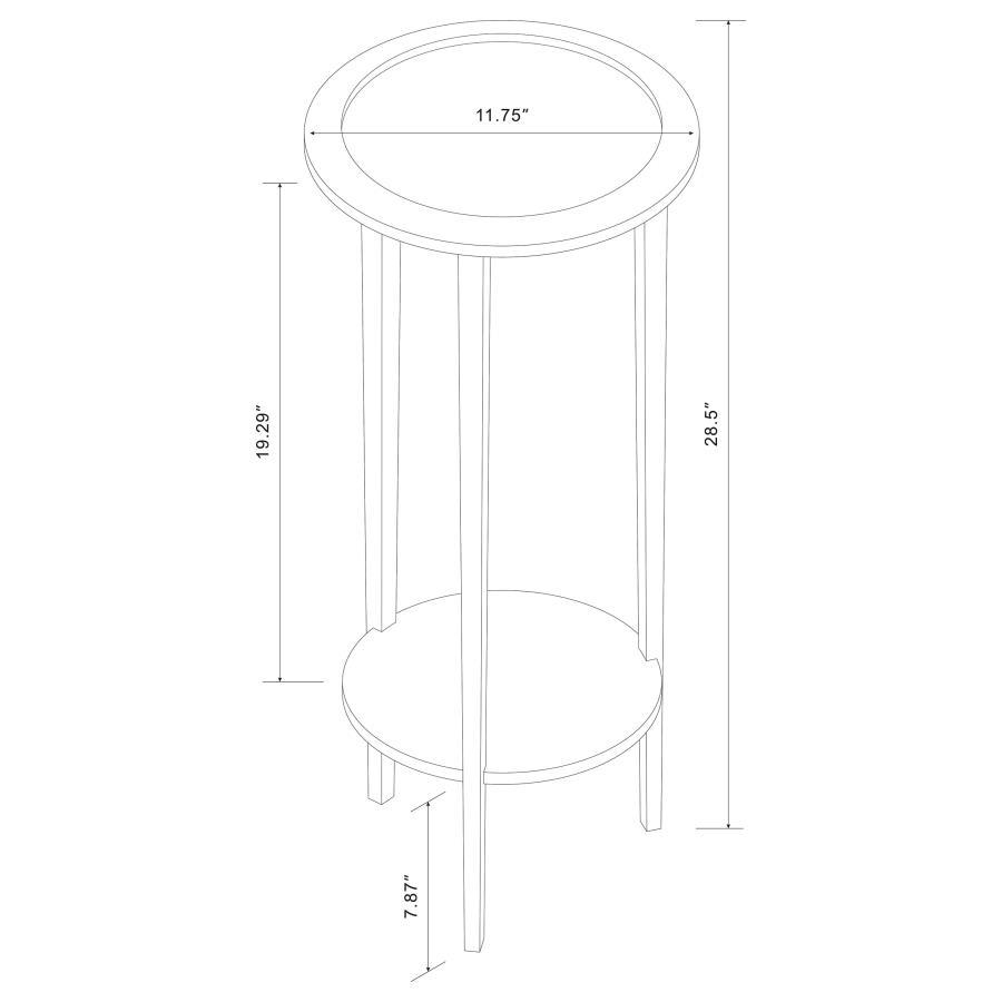 Kirk - 1-Shelf Round Wood Plant Stand Side Table - Espresso CoasterEveryday