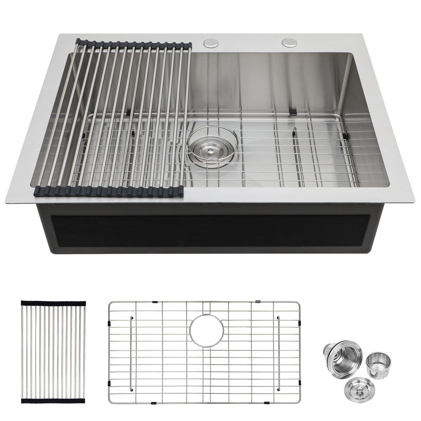 Kitchen Sink Drop In, Stainless Steel Single Bowl, Topmount Daily Nest
