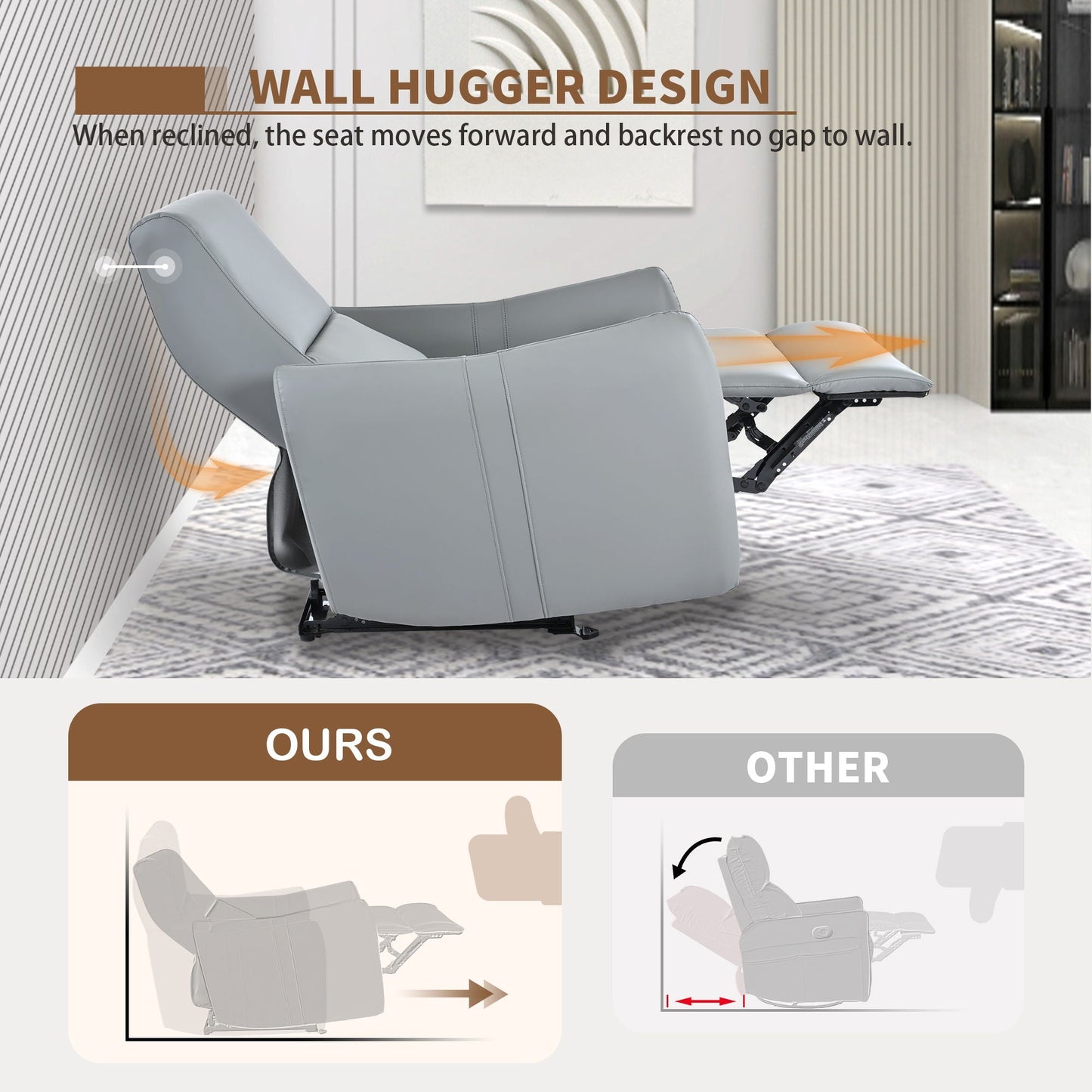 Wall Hugger Power Recliner Chair With USB Port (Type-C) Home Essentials